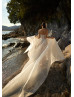 Sexy Glitter Lace Slit Beach Wedding Dress
